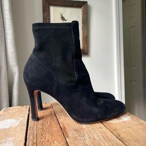 Jean-Michel Cazabat Black Suede Heeled Ankle Boot, 38.5